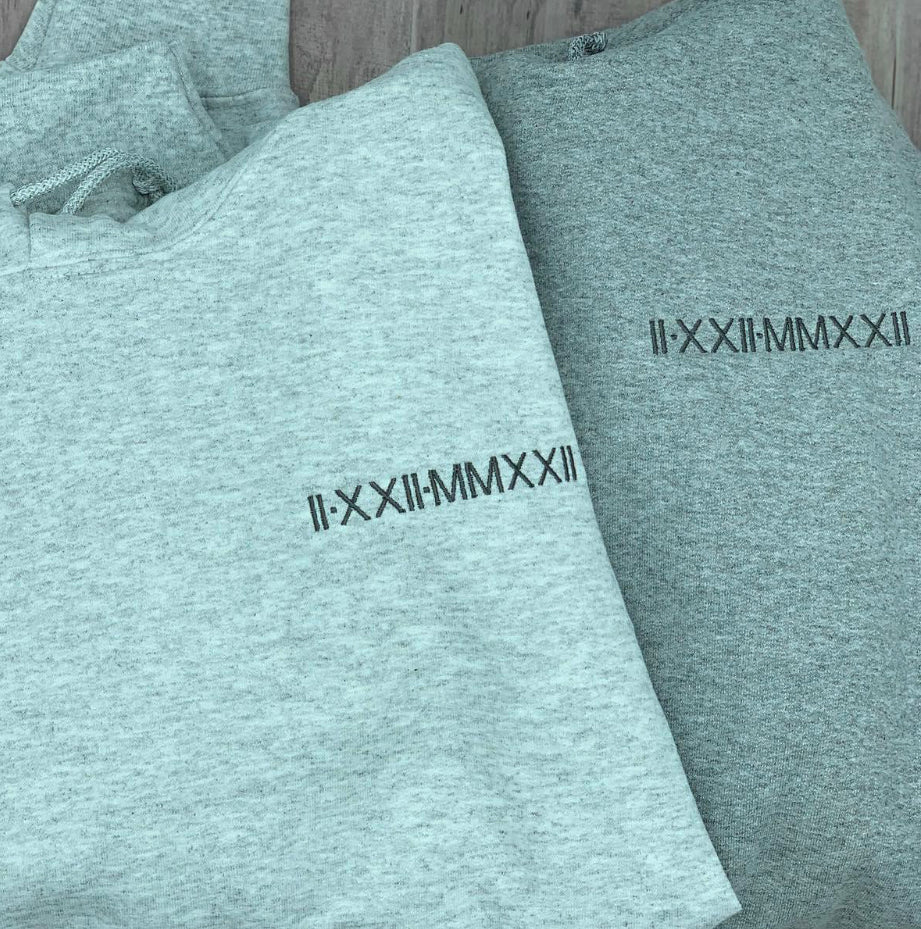 Wedding Date, Anniversary Gifts, Memorial Date, Any Occasion Numeral Date To Remember, Personalized Hoodies
